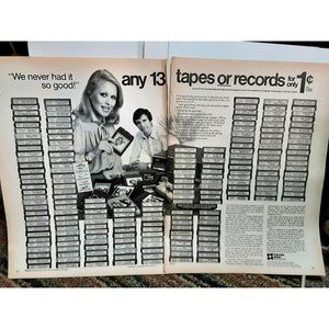 1979 Columbia House Records Tapes 2 Page Print Ad vintage 70s